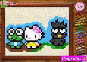 Скриншот игры Вышиваем крестиком хелло Китти Картинка к игре Вышиваем крестиком хелло Китти